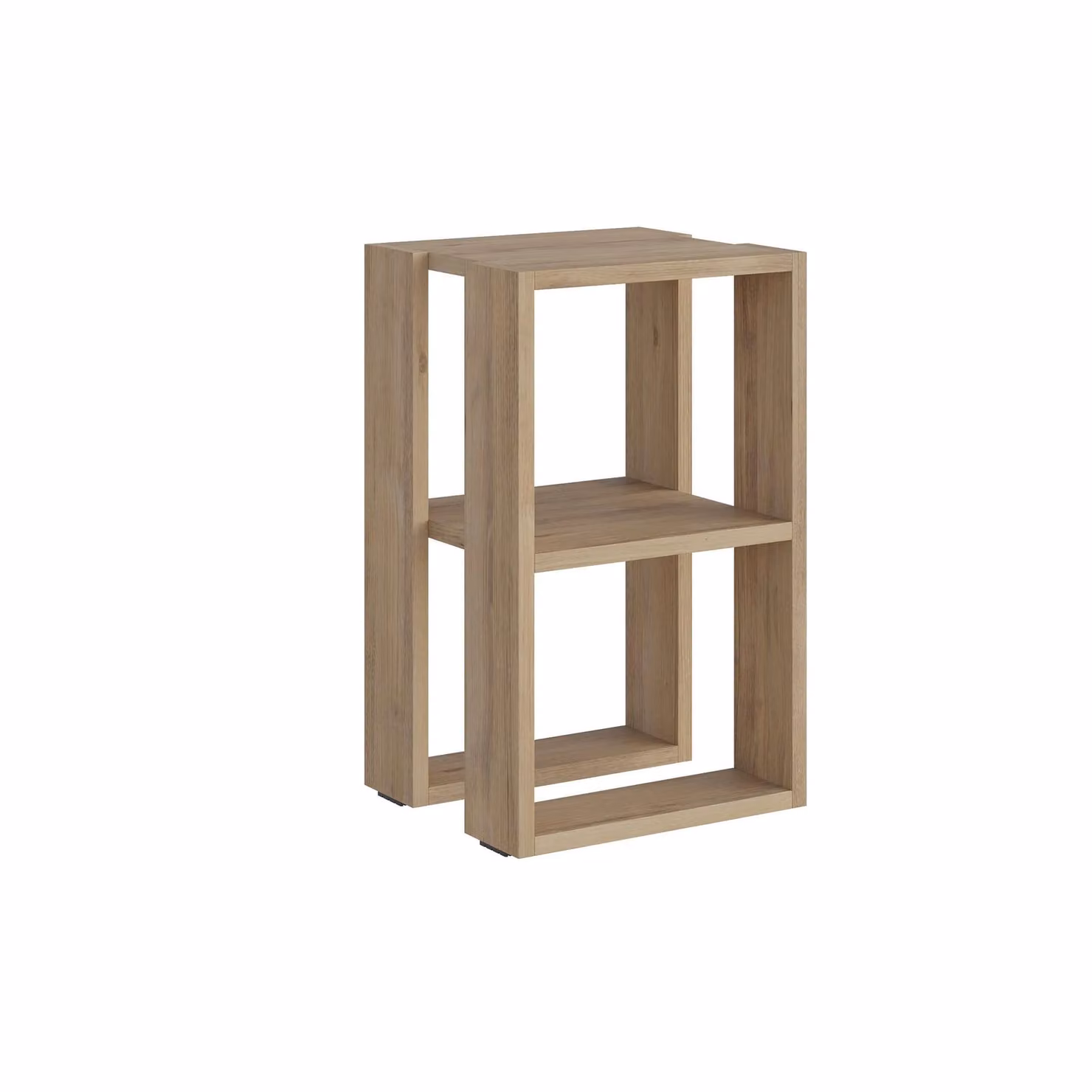 Decortie Lonie Modern Oak Bedside Table in Natural Brown and Beige, W/D/H: 30 x 34 x 55 cm – 2