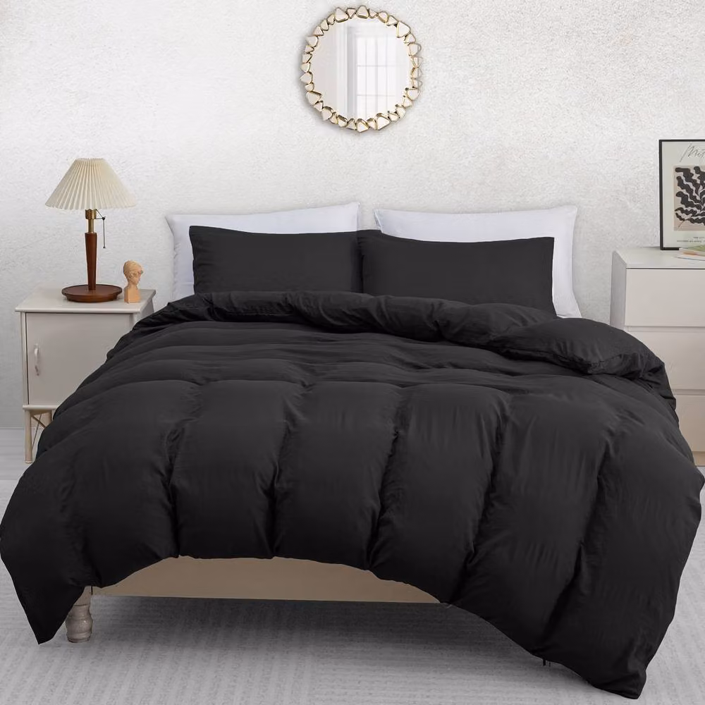 Pamposh Single Microfibre Duvet Cover Set in Black – 2