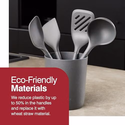 Zyliss 5-Piece Heat Resistant Silicone Kitchen Utensil Set with Holder in Grey – 3