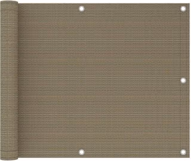 Berkfield Home Balcony Screen in Taupe Beige, W: 75 cm, L: 500 cm – 1