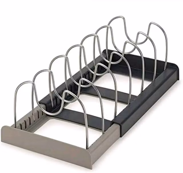 VOGREX Silver Multicolour Stainless Steel Kitchen Pan Lid Storage Rack and Cabinet Organiser