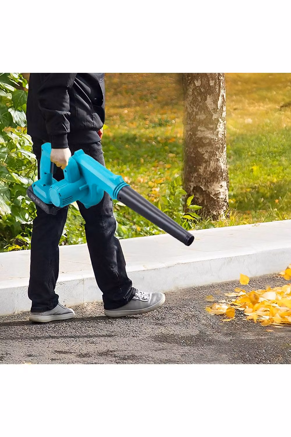 H&O Direct 21V Lightweight Cordless Handheld Leaf Blower Kit with Rechargeable Battery and Charger, Blue – 2
