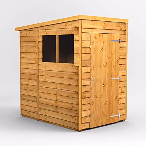 Powersheds Premium Pent Overlap Wooden Shed in Brown – 1