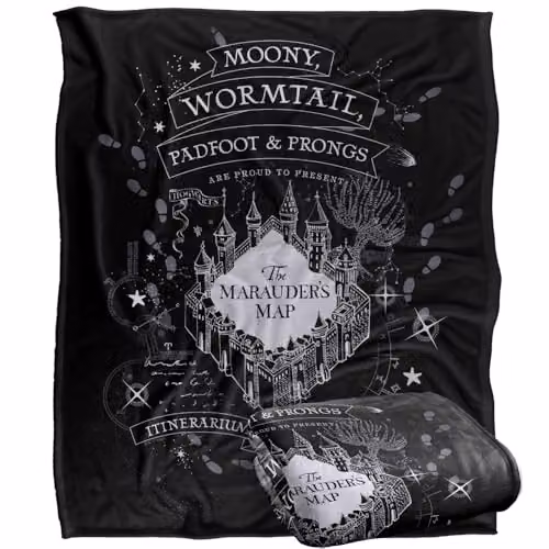 Warner Bros. Harry Potter Proud Marauders Super Soft Fleece Throw Blanket, Multicolour, W: 152.4 cm x L: 152.4 cm – 1