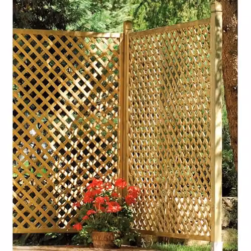Primrose Wall-Mounted Wood Privacy Panel in Brown and Beige, W: 180 cm, H: 180 cm – 2