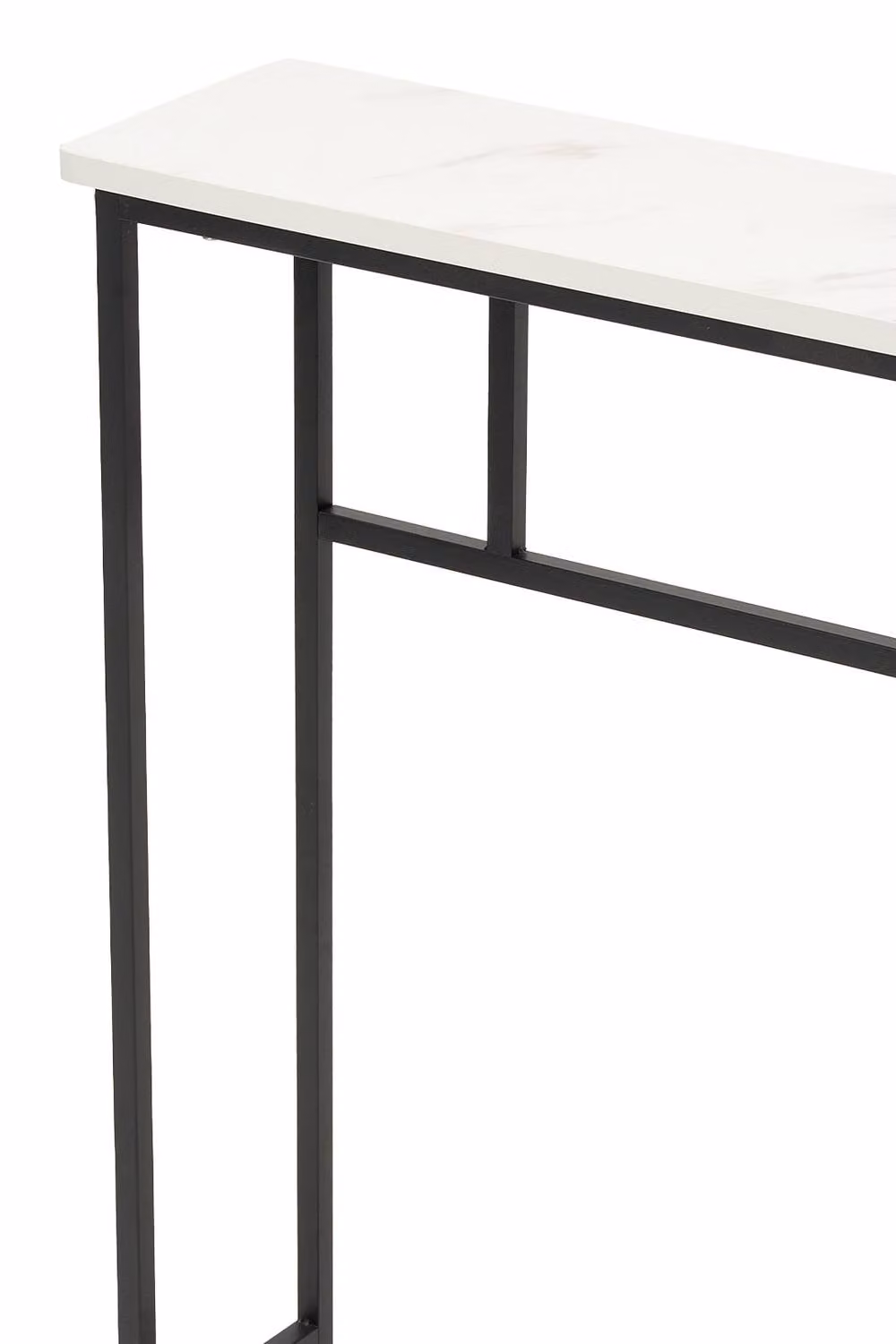 Living and Home Narrow Marble-Effect Console Table in White – 3