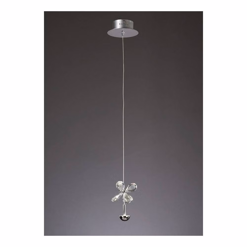 Netlighting Aviva LED Ceiling Pendant Light in Polished Chrome and Grey Crystal – 2
