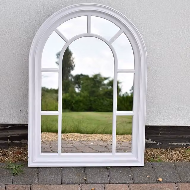 DEENZ Country House Style White Window Wall Mirror