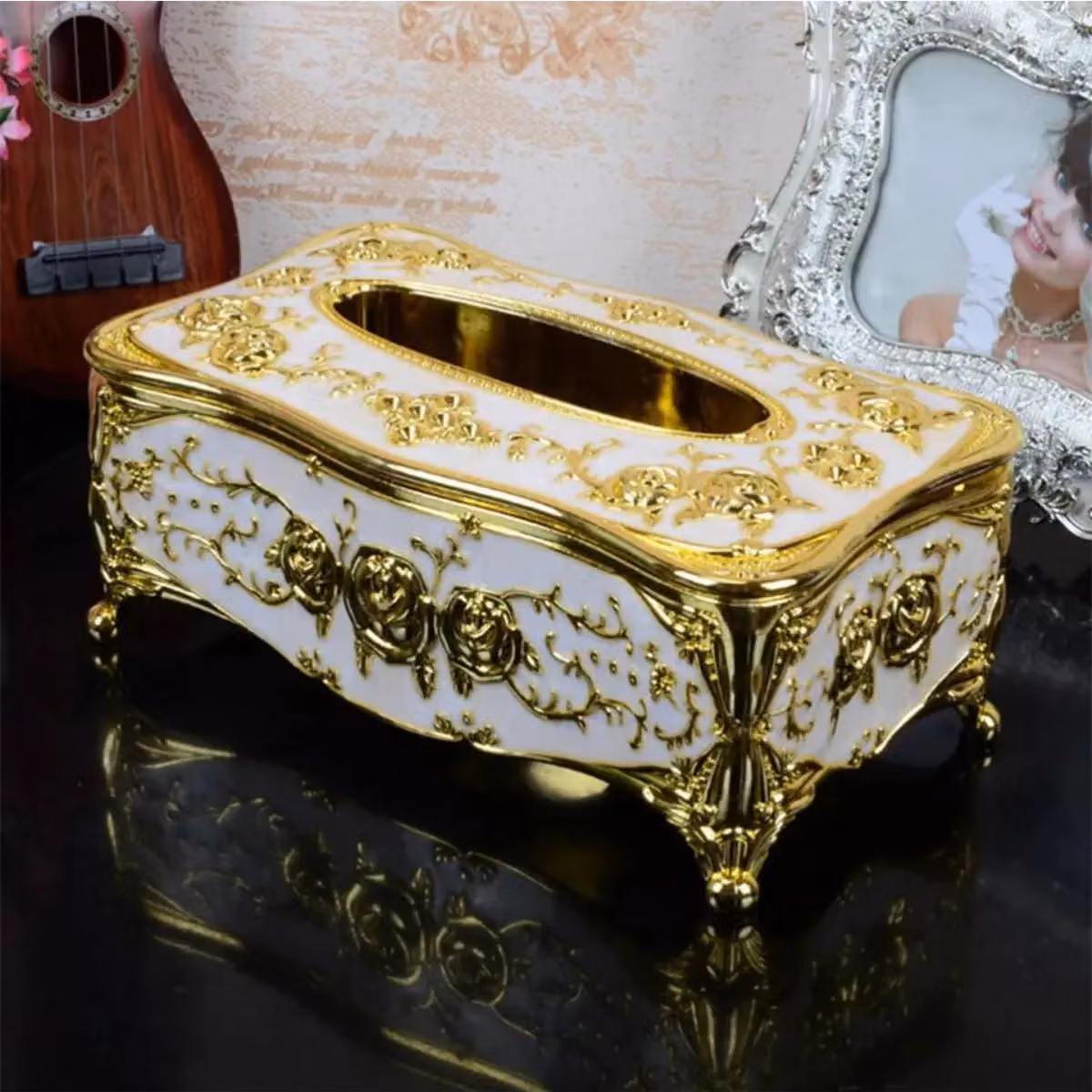 Smartbies Vintage Tissue Box Cover and Napkin Holder in Gold – 2