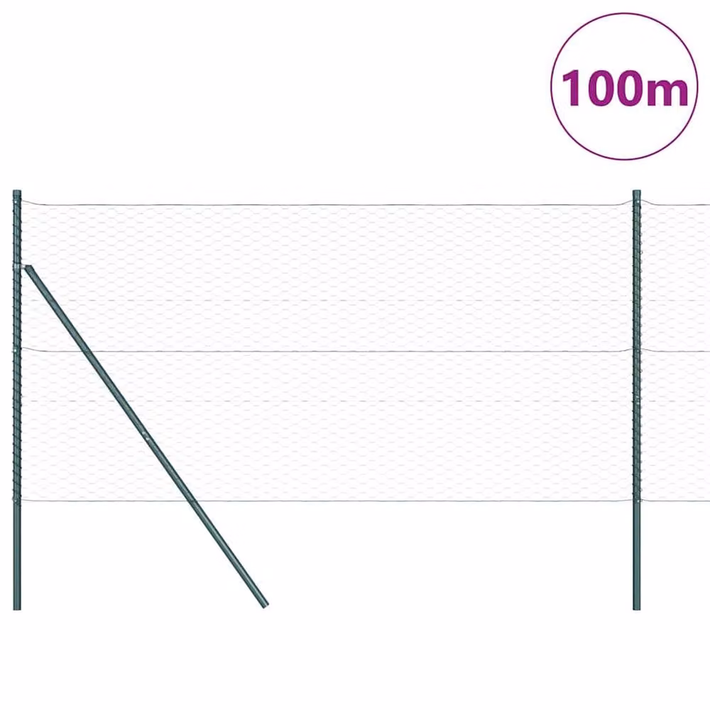 Berkfield Home Hexagon Steel Fence in Grey and Green, W/H: 100 x 120 cm – 3