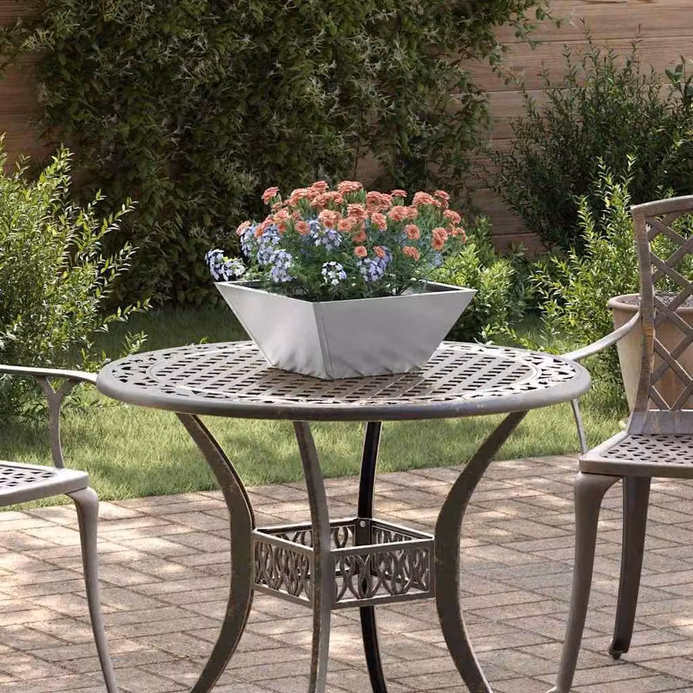 Berkfield Home Modern Garden Bowl Planters, 5 Piece Stainless Steel Set in Silver, W/D/H: 35 x 35 x 15 cm – 2