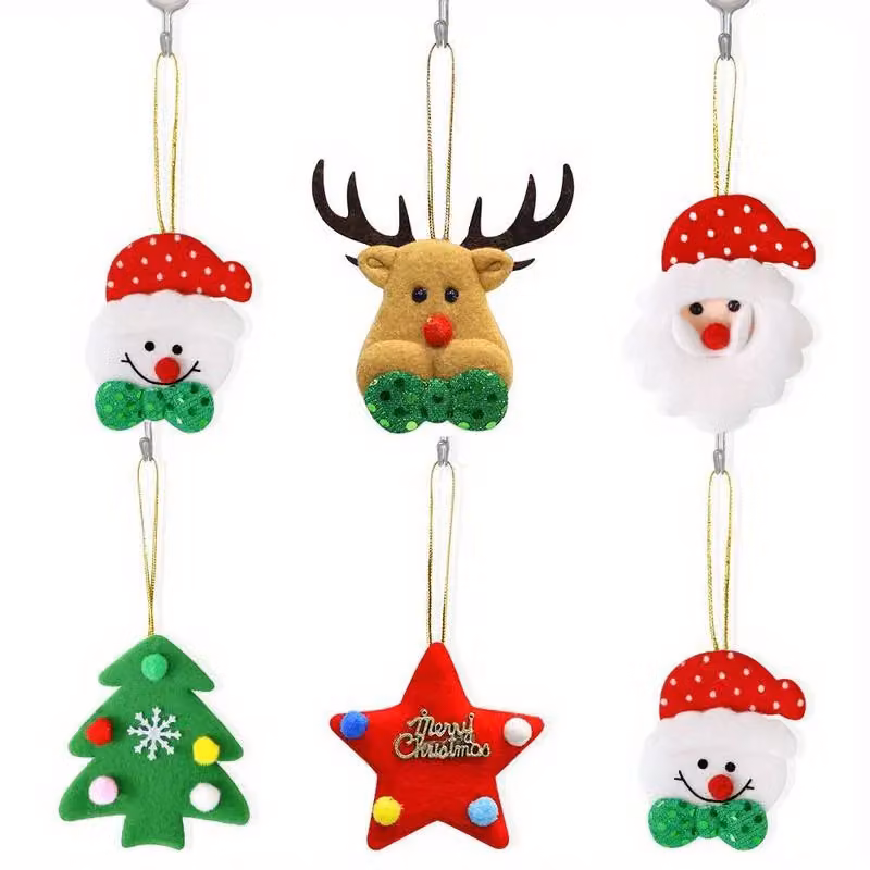 Smartbies 10 Piece Multicolour Christmas Pendant Set Textile Hanging Decorations – 3
