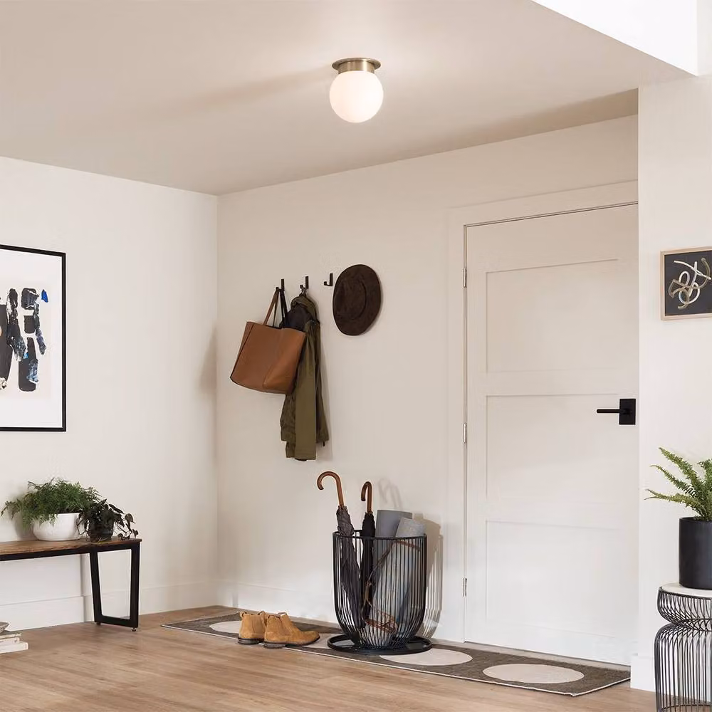 Kichler Albers Globe Ceiling Light in Champagne Bronze with Glass Sphere and E27 Socket – 2