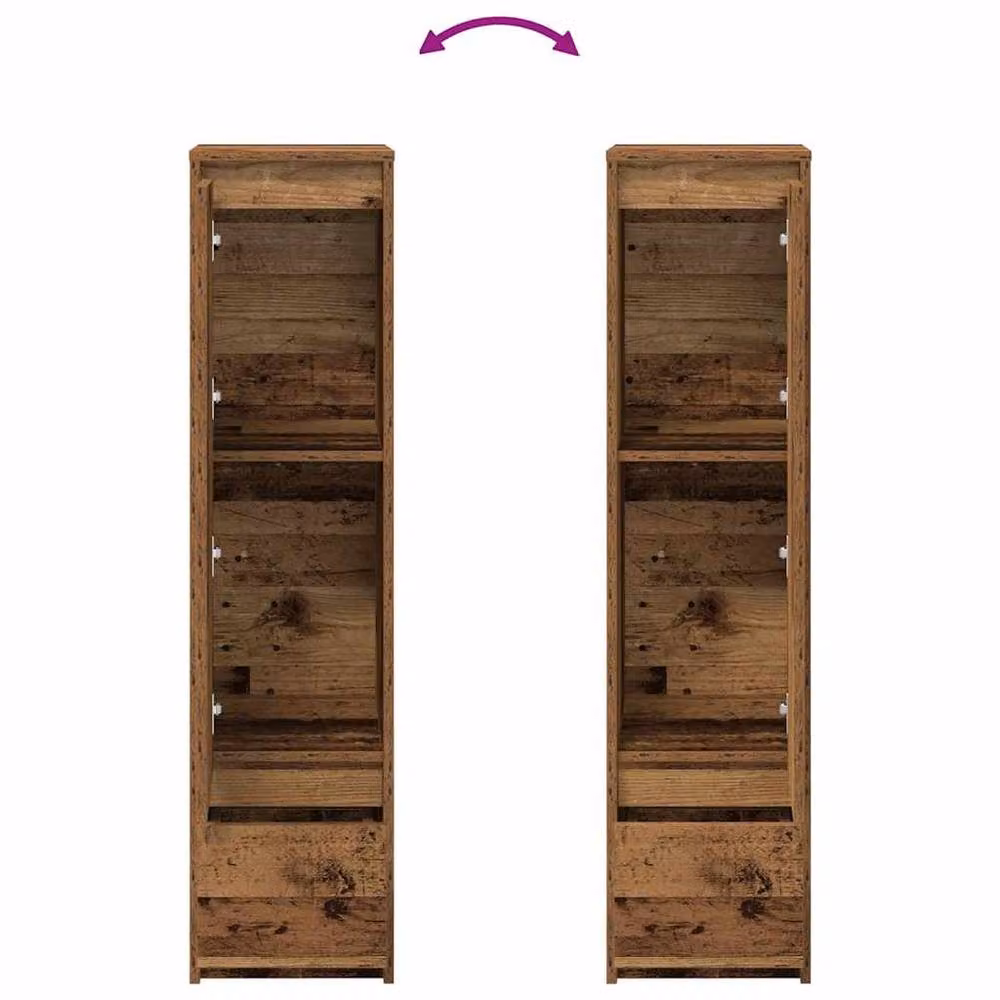 Berkfield Home Old Wood Highboard in Brown, W/D/H: 29.5 x 34 x 119.5 cm – 3
