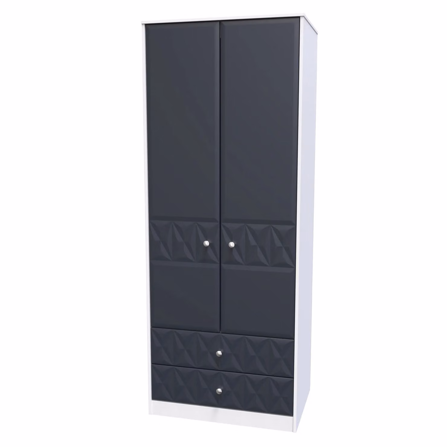 2 U Toledo Ready Assembled 2 Door 2 Drawer Wardrobe in Dark Blue – 2