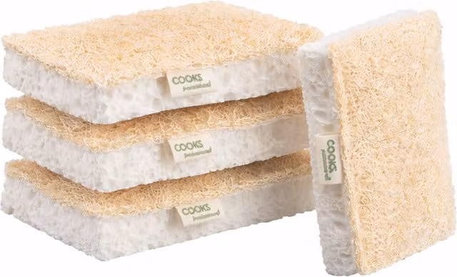 Cooks Professional Eco Sponge Scourers, White, 17.78 cm