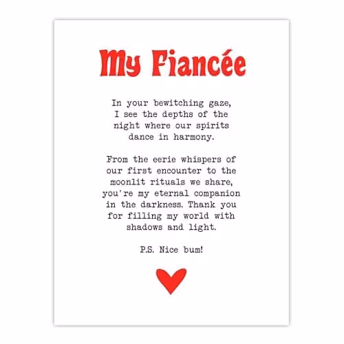 Artery8 Love Poem Goth Romantic Poetry Wall Art Poster Print on White Thick Paper, W: 46.0 cm, H: 61.0 cm