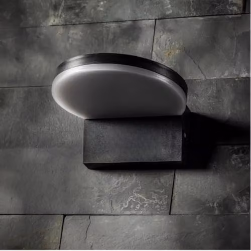 CGC Lighting Black Round LED Outdoor Wall Light with 4000k Natural White Up and Down Lighting IP65 – 5