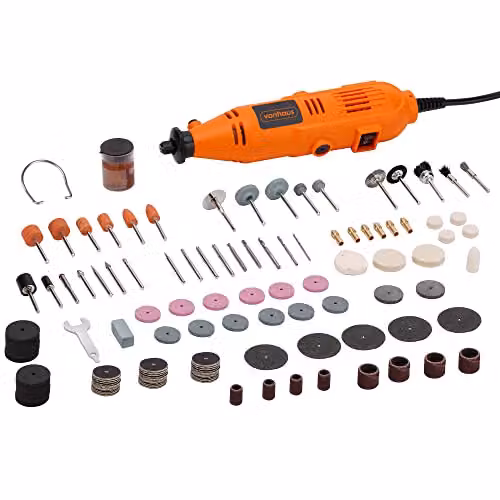 VonHaus 135W Corded Rotary Multitool with 235pc Accessory Kit in Orange and Multicolour – 4