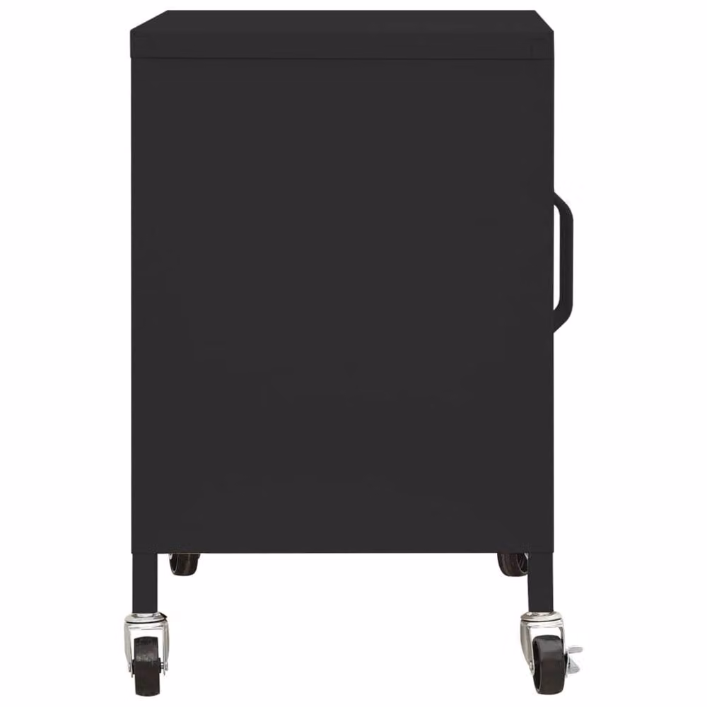 Berkfield Home Black Metal Storage Cabinet with Hinged Doors, W/D/H: 60 x 35 x 56 cm – 3
