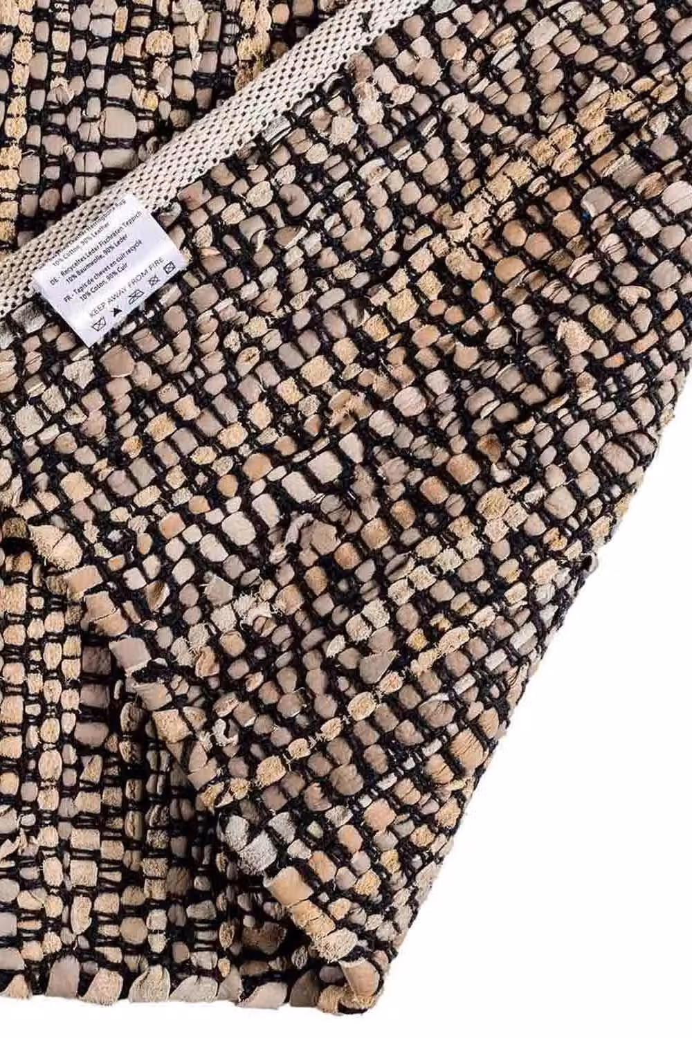 Homescapes Multicolour Handwoven Leather Herringbone Hall Runner, W: 66 cm, L: 200 cm – 3
