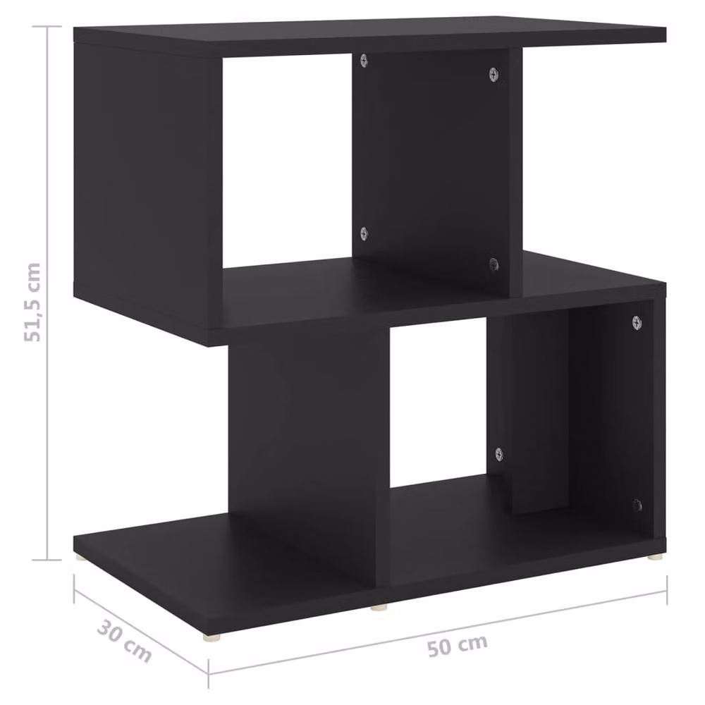 Berkfield Home Set of 2 Black Classic Bedside Cabinets, W/D/H: 50 x 30 x 51.5 cm – 6