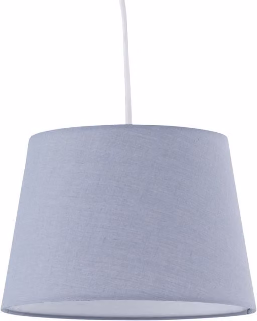 First Choice Lighting Grey Cotton Tapered Cylinder Pendant Lamp Shade, Diameter: 23 cm, Height: 16 cm