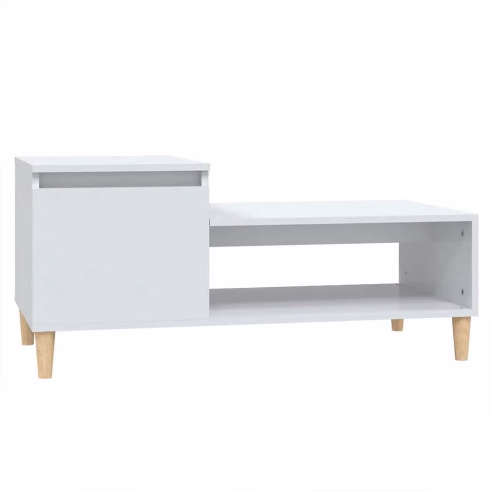 Berkfield Home Modern High Gloss White Decorative Coffee Table, W: 100 cm, D: 50 cm, H: 45 cm – 2
