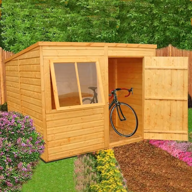 Shires Pent Single Door Tongue and Groove Garden Shed Workshop in Brown – 1
