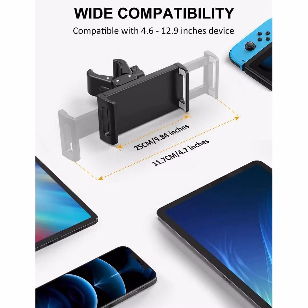 NESTLUNE 360 Degree Bicycle Handlebar Phone and Tablet Mount in Black – 5