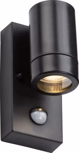 Netlighting Knightsbridge Eamon Black Polycarbonate GU10 Single Wall Light with PIR Motion Sensor and IP44 Rating – 1