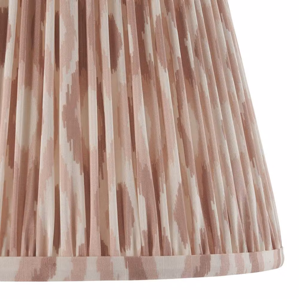 Netlighting Carnaby Almond White Floor Lamp with Fabric Ikat Shade and Brass Details, Shade Diameter: 35 cm – 3