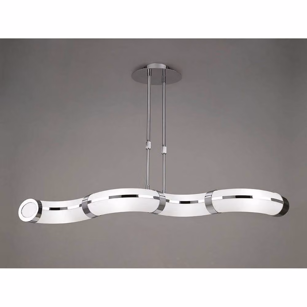 Netlighting Guss Telescopic 4 Light GU10 Bar Ceiling Light in Chrome and White Acrylic with Grey Details – 2