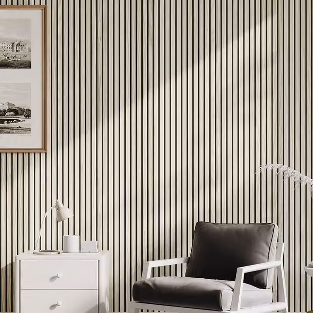 Livingandhome Wood-Look PVC Wall Panels in Yellow, Grey and White