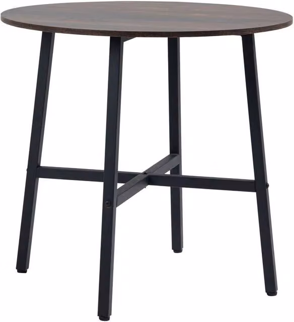 PAWNORA Round Kitchen and Dining Table in Brown and Black – 1