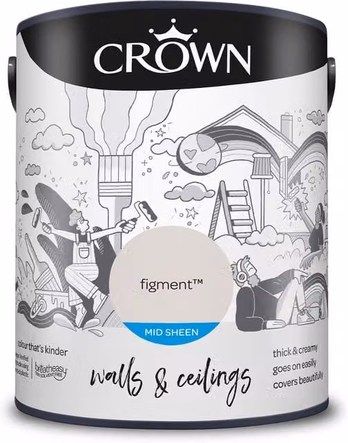 Crown Walls and Ceilings Mid Sheen Emulsion in Brown, 2.5l
