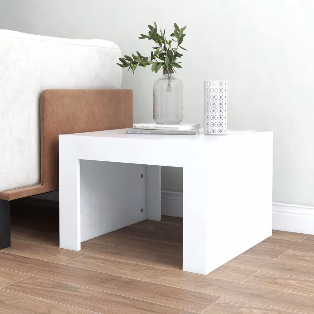Berkfield Home White Square Coffee Table in Engineered Wood, W/D/H: 50 x 50 x 35 cm – 3