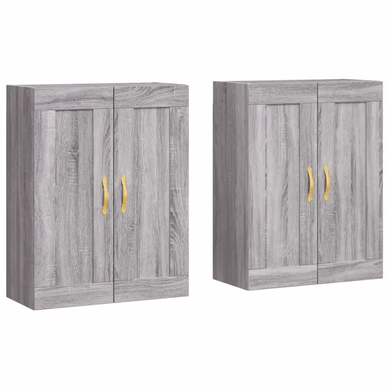 Berkfield Home Wall Mounted Cabinets, 2 Piece Set in Grey Sonoma Matt Engineered Wood