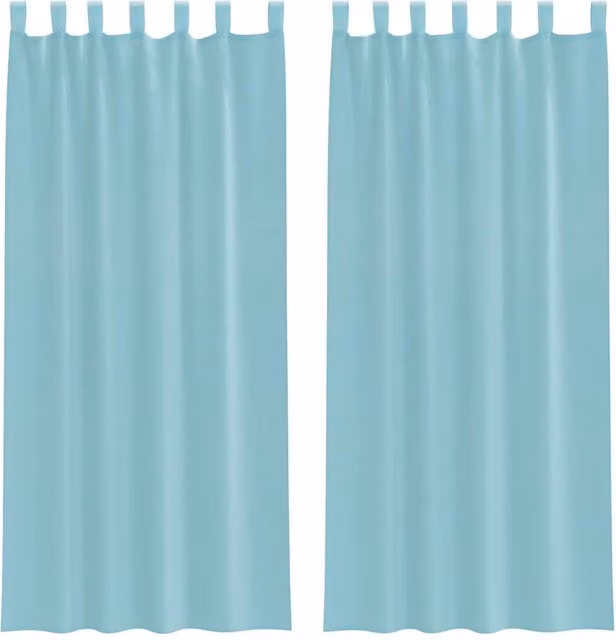 Berkfield Home Turquoise Voile Fabric Panel Curtains with Tabs, 2 Pack, W: 140 cm, H: 245 cm