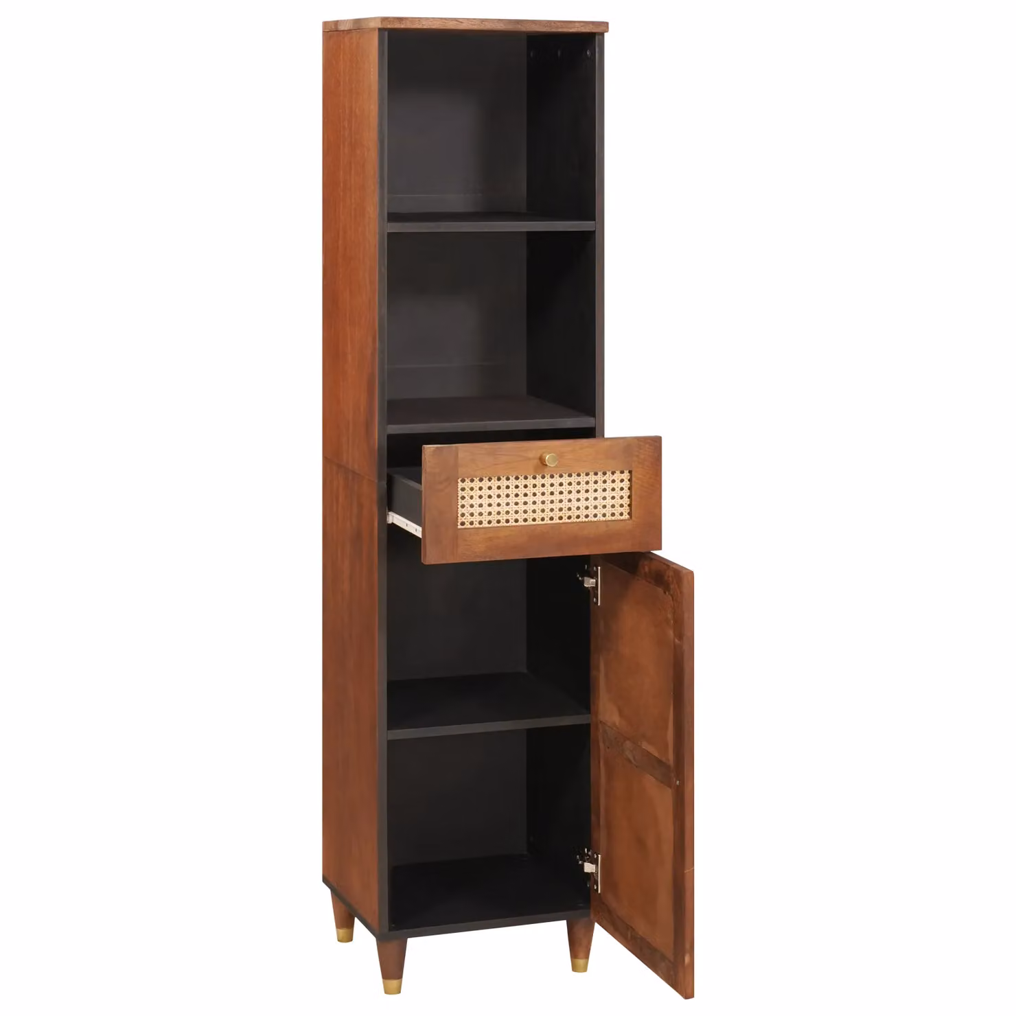 Berkfield Home Mid-Century Sideboard in Brown Solid Mango Wood and Engineered Wood with Drawer and Shelf Storage – 2