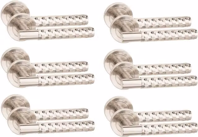 Golden Grace Nickel Plated Silver Door Handle Set