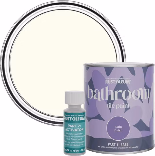 Rust-Oleum Bathroom Tile Paint in Satin Finish, White, 0.75 l