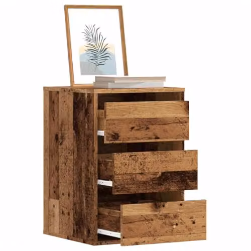 vidaXL Corner Chest of Drawers in Rustic Brown, W: 40 cm, D: 41 cm, H: 58 cm – 2