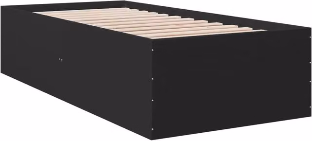 Berkfield Home Modern Single Bed Frame in Black, W/D/H: 193 x 90 x 45 cm – 1