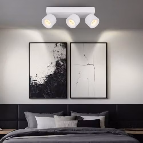 Globo Lighting Modern White LED Ceiling Spotlight with 3 Adjustable Bulbs – 3