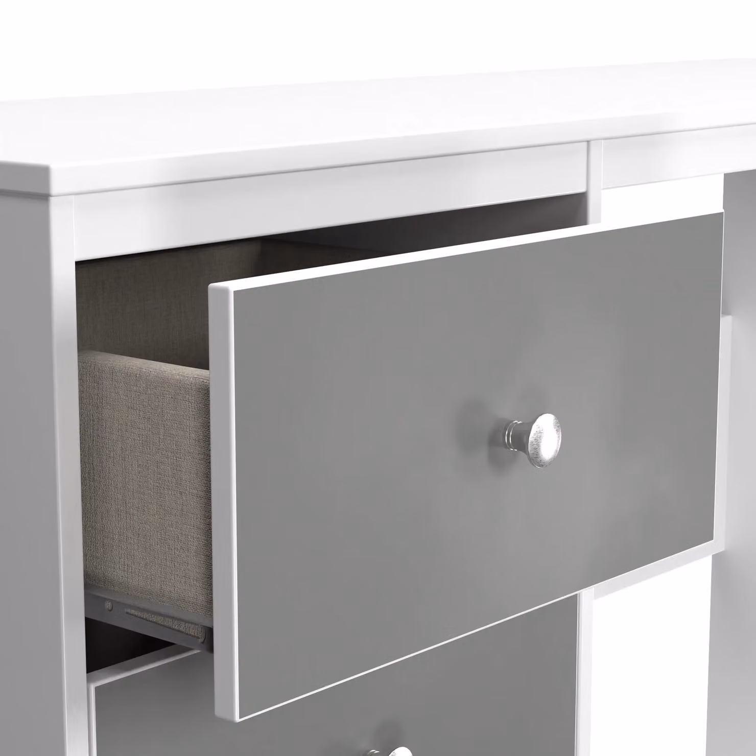2 U Stowe 3 Drawer Desk in Mid Grey, Ready Assembled – 2