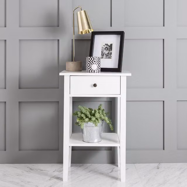 Noa and Nani Modern Trend Bedside Cabinet with Drawer in White or Grey
