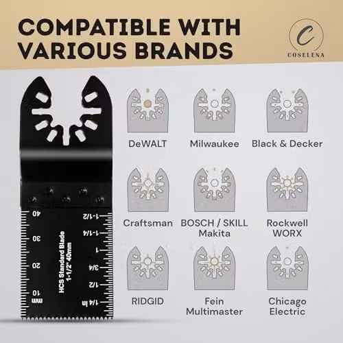 Tanness 10-Piece Heavy-Duty Multi-Tool Blades Set in Black for Wood, Plastic and Metal – 4