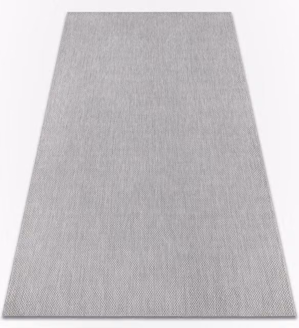 RugsX Grey Flat Weave Rectangular Rug, W/D/H: 80 x 150 cm – 1