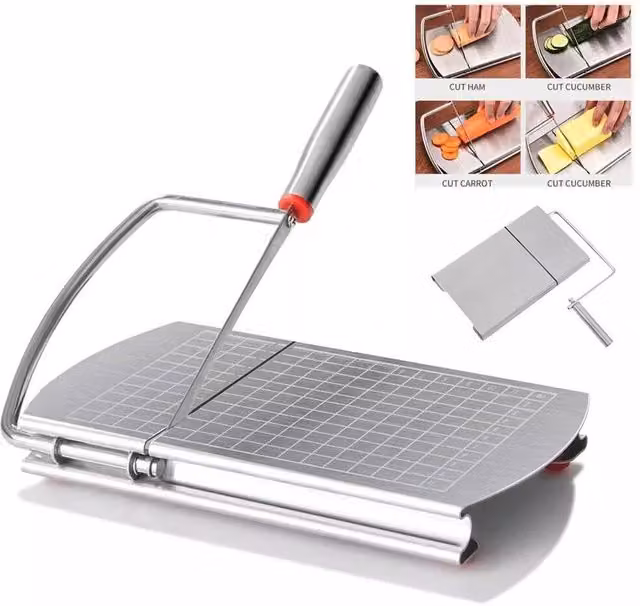PAWNORA Stainless Steel Multipurpose Cheese, Butter and Ham Slicer in Silver